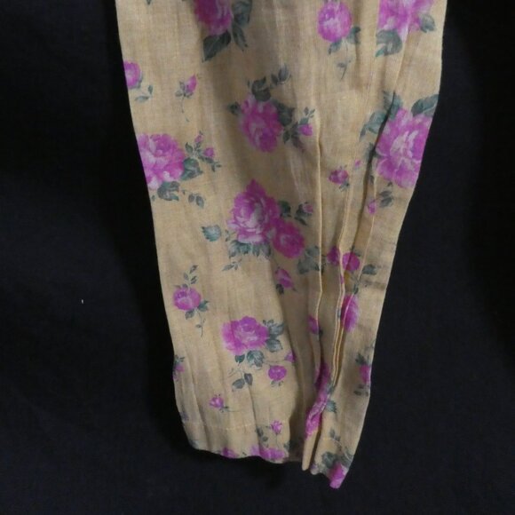 Unbranded | 10.5 inch waist measured | Floral Mustard Pants With Pink Flowers - Picture 8 of 16
